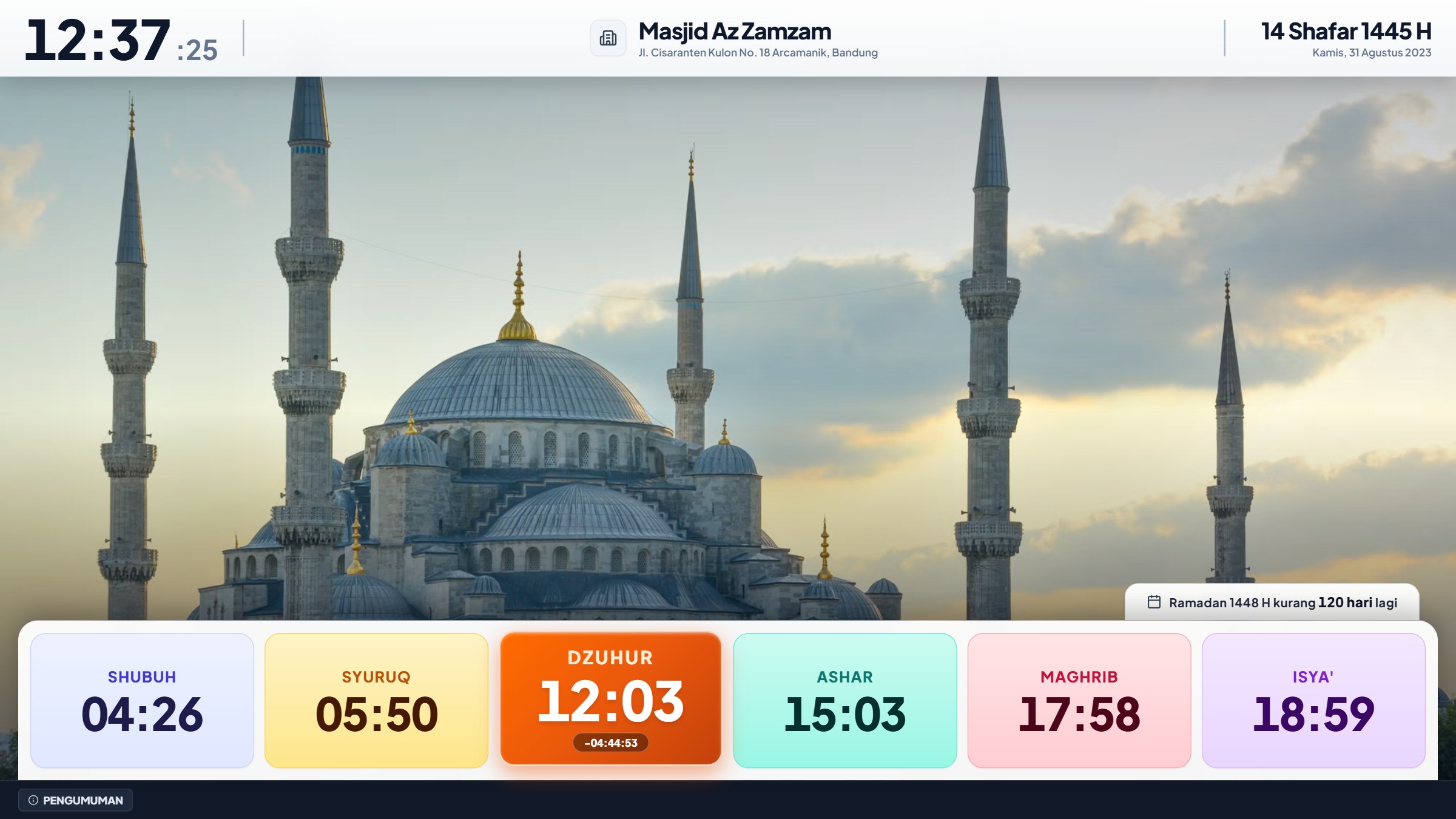 Preview Tampilan TV Masjid Display